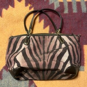 Zebra coach purse